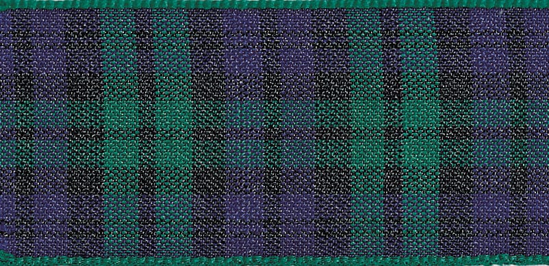 Berisfords Ribbon Woven Tartan Ribbon: 16mm wide: Black Watch. Price per metre.  - The Sewing Studio