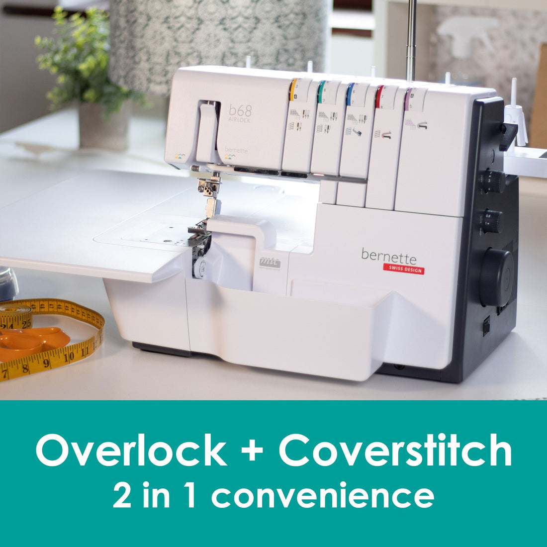 Bernette Sewing Machines Bernette B68 Airlock Overlocker & Coverstitch Machine  - The Sewing Studio