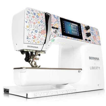 Bernina Liberty sewing machine with floral design on a white background