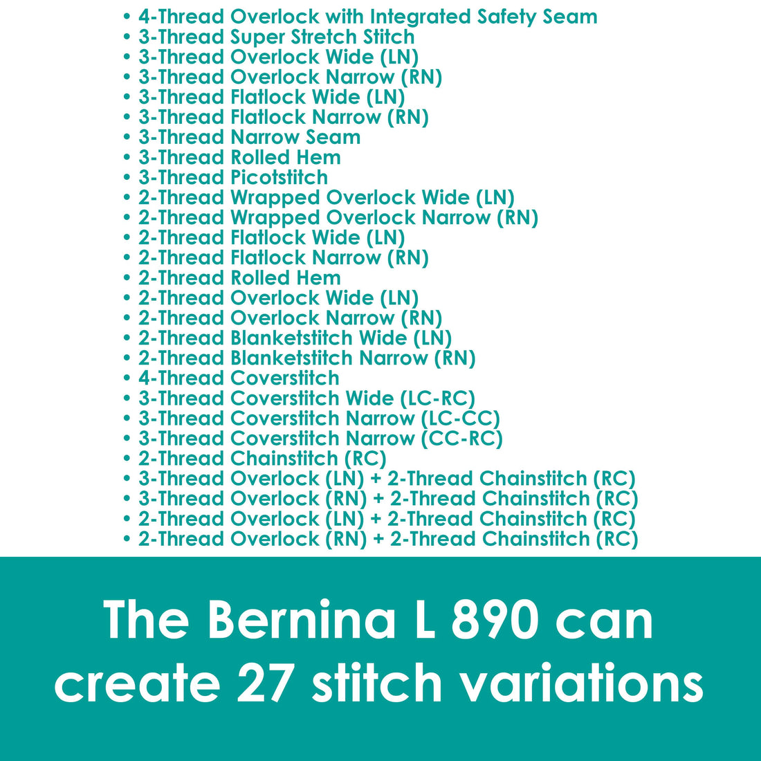 BERNINA L890 Overlocker & Coverstitch Machine