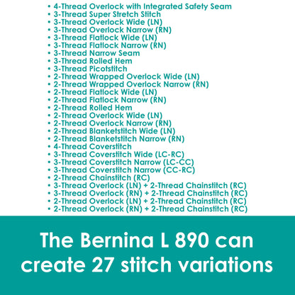 BERNINA L890 Overlocker & Coverstitch Machine