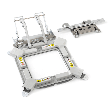 Metallic bracket or frame on a white background