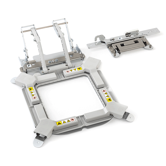 Metallic bracket or frame on a white background