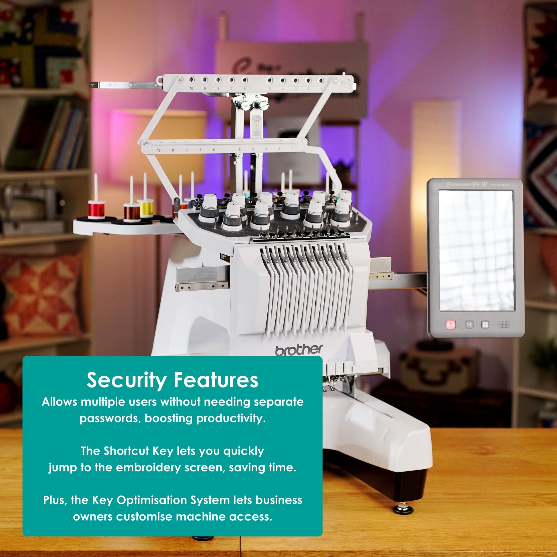 Brother Sewing Machines Brother PR1060W Entrepreneur Pro W 10-Needle Embroidery Machine  - The Sewing Studio
