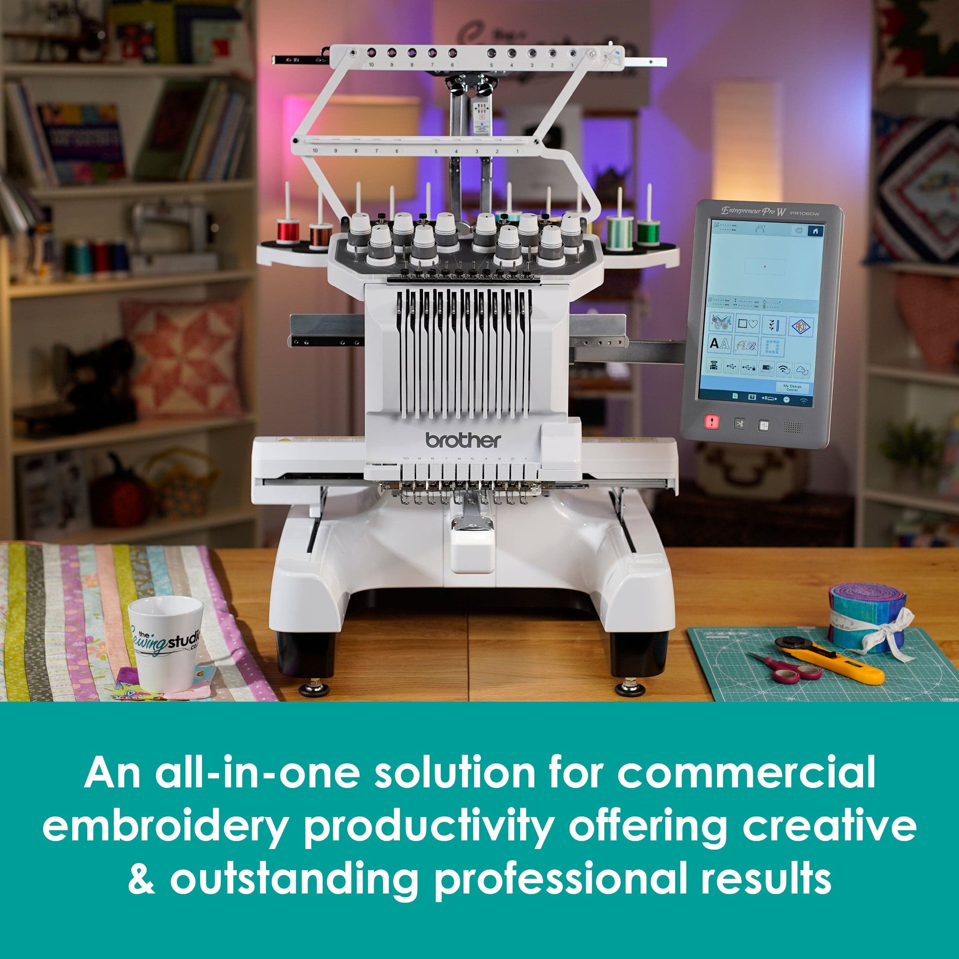 Brother Sewing Machines Brother PR1060W Entrepreneur Pro W 10-Needle Embroidery Machine  - The Sewing Studio