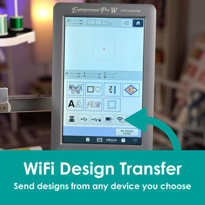 Brother Sewing Machines Brother PR1060W Entrepreneur Pro W 10-Needle Embroidery Machine  - The Sewing Studio