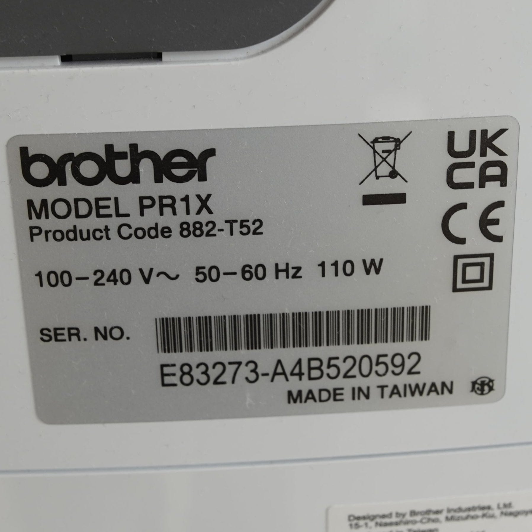 Brother Sewing Machines Brother PR1X Embroidery Only Machine Ex Demonstration Model  - The Sewing Studio