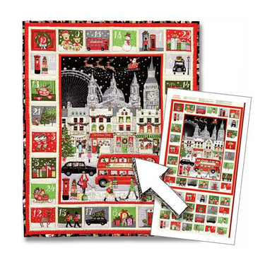 Makower Fabric London Christmas Advent Calendar Panel 2369/1