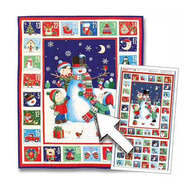 Makower Christmas Fabric Santa Snowman Advent Calendar Panel 2589