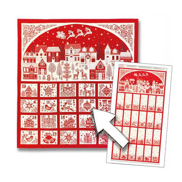 Makower Christmas Fabric Scandi 2023 Advent Calendar Panel 2581