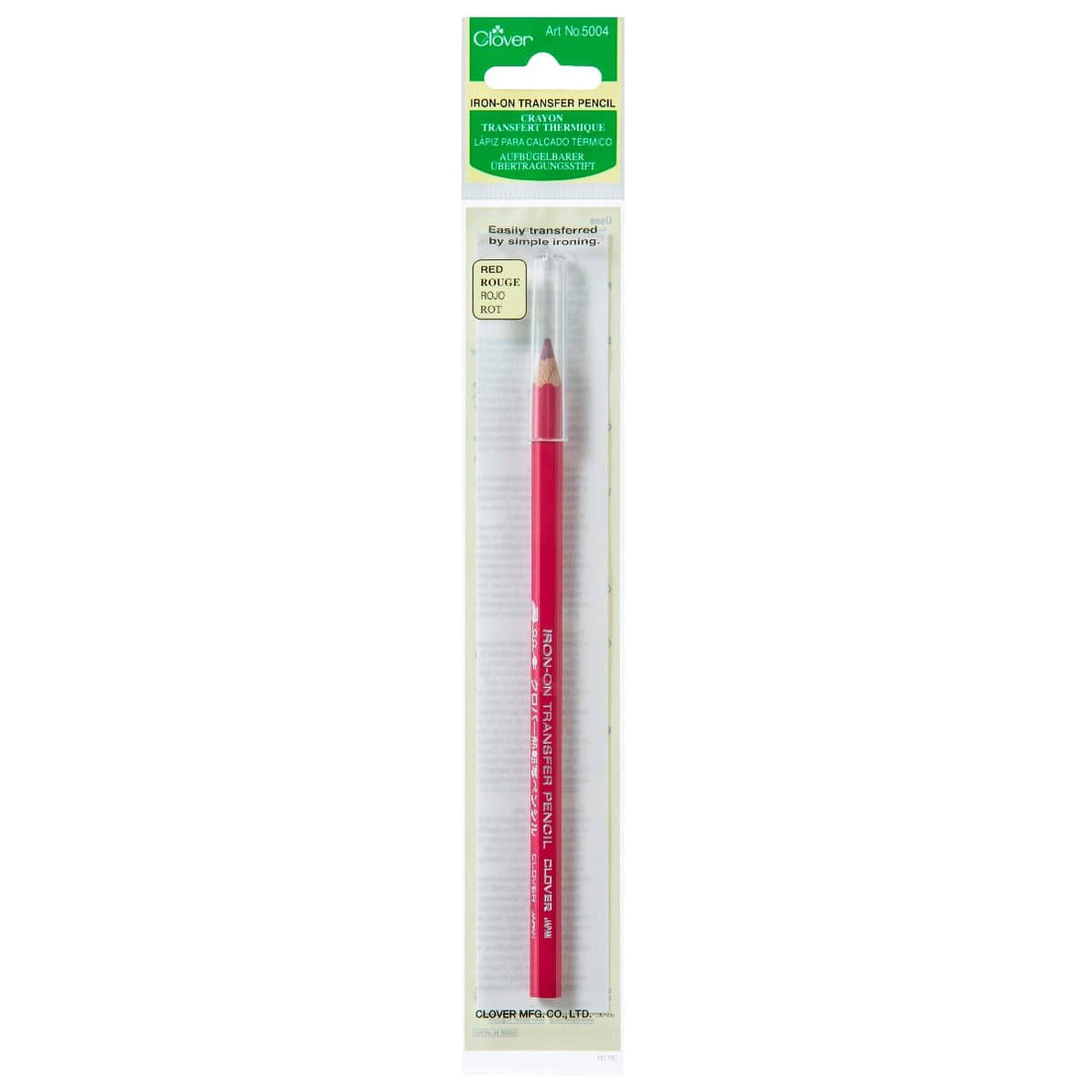 Clover Pens Pencils Markers Iron-On Transfer Pencil Red  - The Sewing Studio