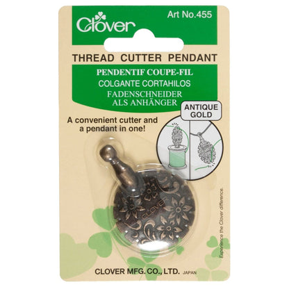 Clover Quilting Accessories Thread Cutter: Clover: Antique Gold Pendant  - The Sewing Studio