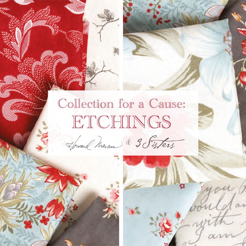 Moda Collections Etchings Peaceful Posies Red 44336-13 Lifestyle Image