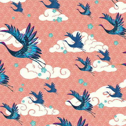 Pink Japanese, Birds Craft Cotton Co Fabric Craft Cotton Meditations on Japan - The Sewing Studio