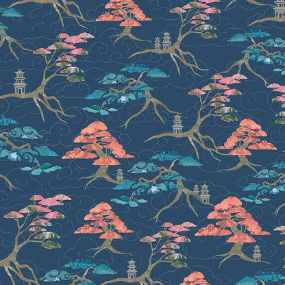 Blue Japanese Craft Cotton Co Fabric Craft Cotton Meditations on Japan - The Sewing Studio