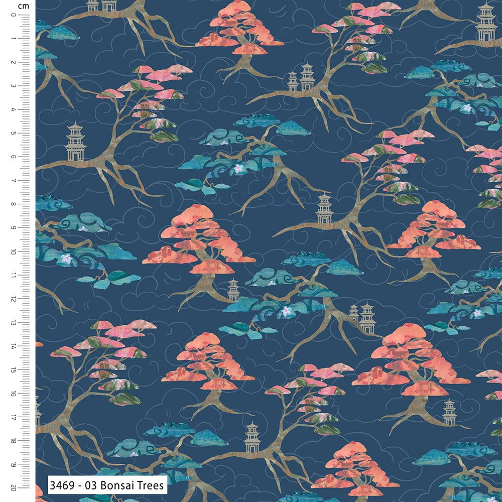 Craft Cotton Fabric Meditations On Japan Bonsai 3469-03  - The Sewing Studio