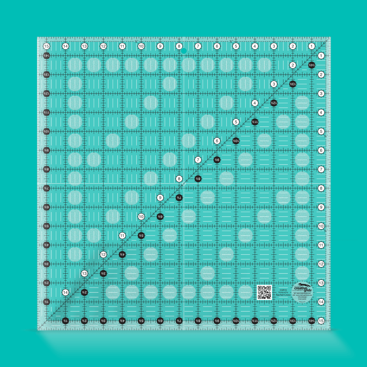 Creative Grids Rulers Stencils Templates Creative Grids Non slip: 15½" x 15½" Square Quilt Ruler  - The Sewing Studio