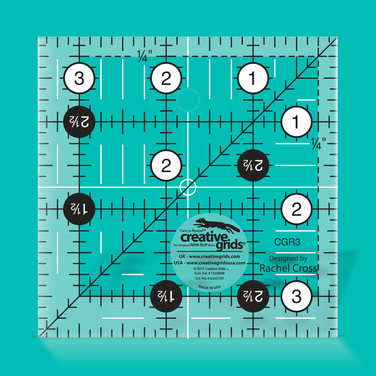 Buy Creative Grids Non slip: 3½" x 3½" Square Quilt Ruler