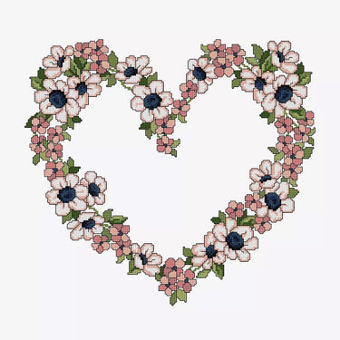 DMC Download Free Pattern: Floral Heart (Cross Stitch)  - The Sewing Studio for sale UK - The Sewing Studio