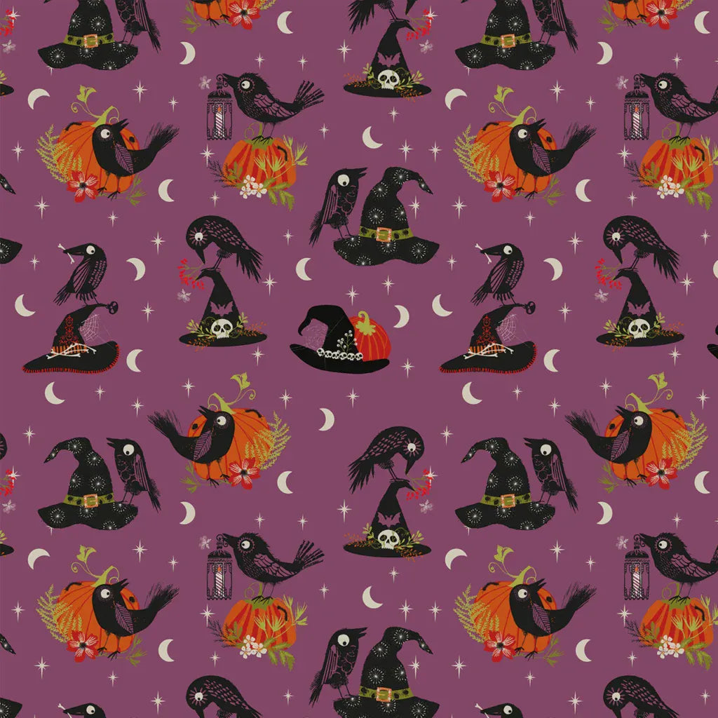 Multi-coloured Halloween EQS Fabric Thread and Ink Hocus Pocus - The Sewing Studio