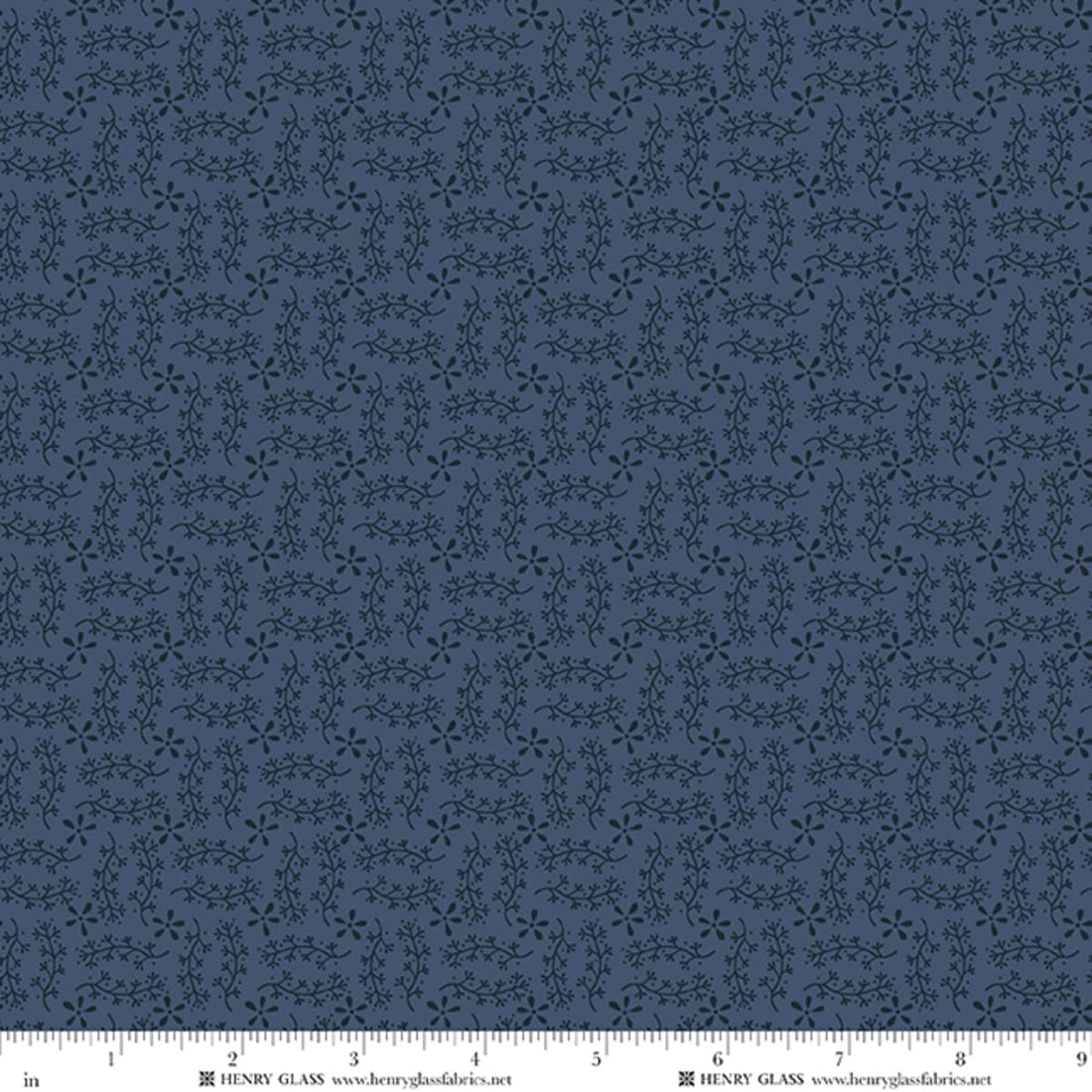 Blue Foliage EQS Fabric Henry Glass Wildflowers in Blue Vine - The Sewing Studio