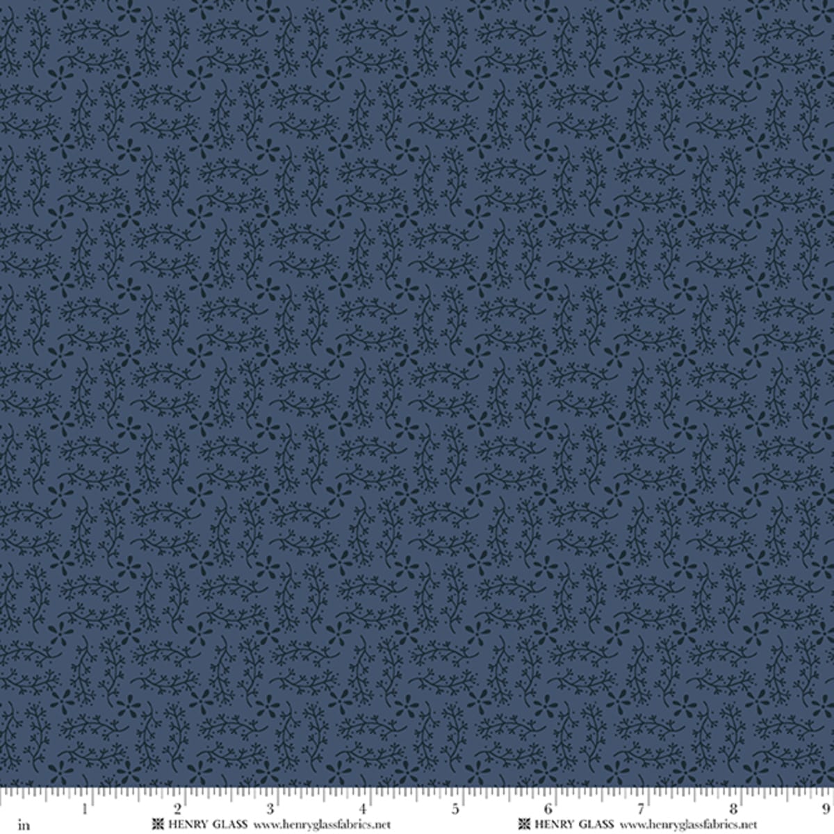 Blue Foliage EQS Fabric Henry Glass Wildflowers in Blue Vine - The Sewing Studio