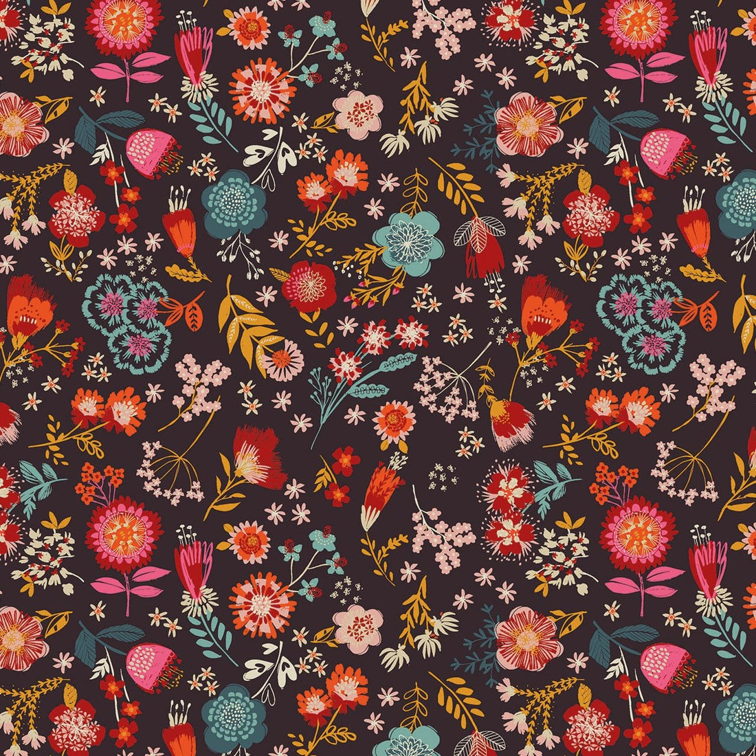 Multi-coloured Floral EQS Fabric Thread & Ink Fine Folk - The Sewing Studio