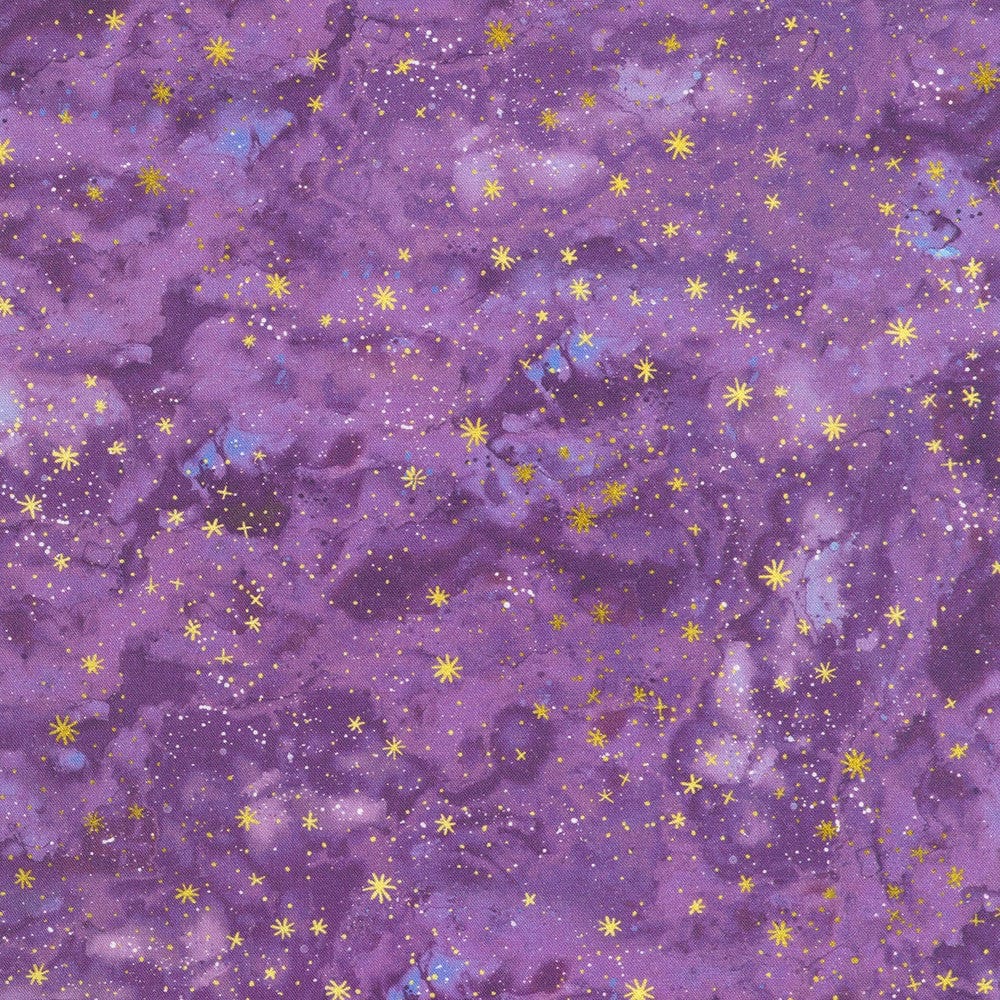 Purple Celestial EQS Fabric Robert Kauffman Stardust - The Sewing Studio