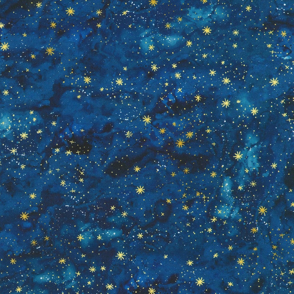 Blue Celestial EQS Fabric Robert Kauffman Stardust - The Sewing Studio