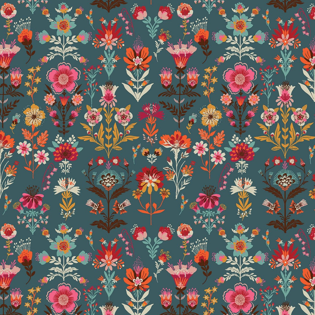 Multi-coloured Floral EQS Fabric Thread & Ink Fine Folk - The Sewing Studio