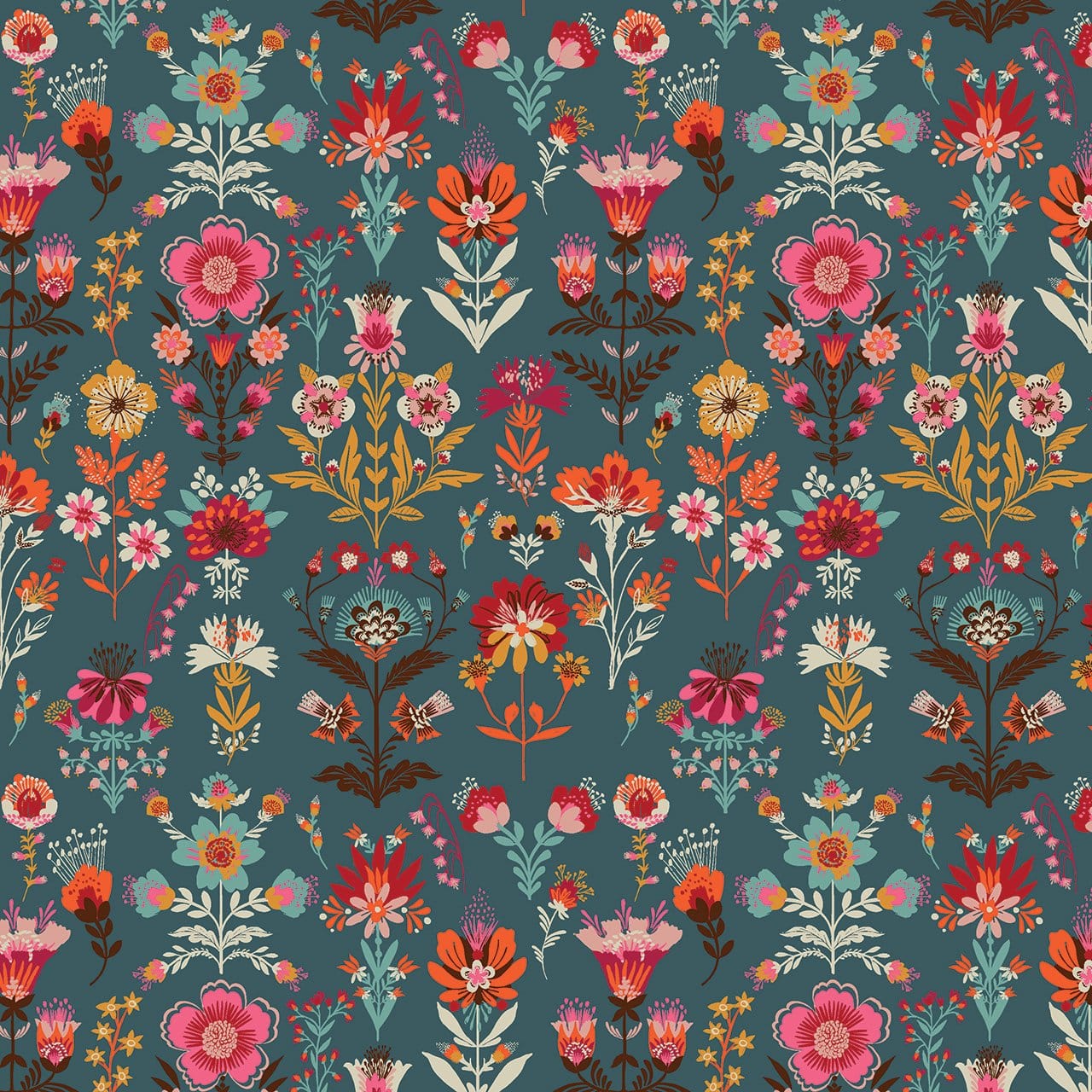 Multi-coloured Floral EQS Fabric Thread & Ink Fine Folk - The Sewing Studio