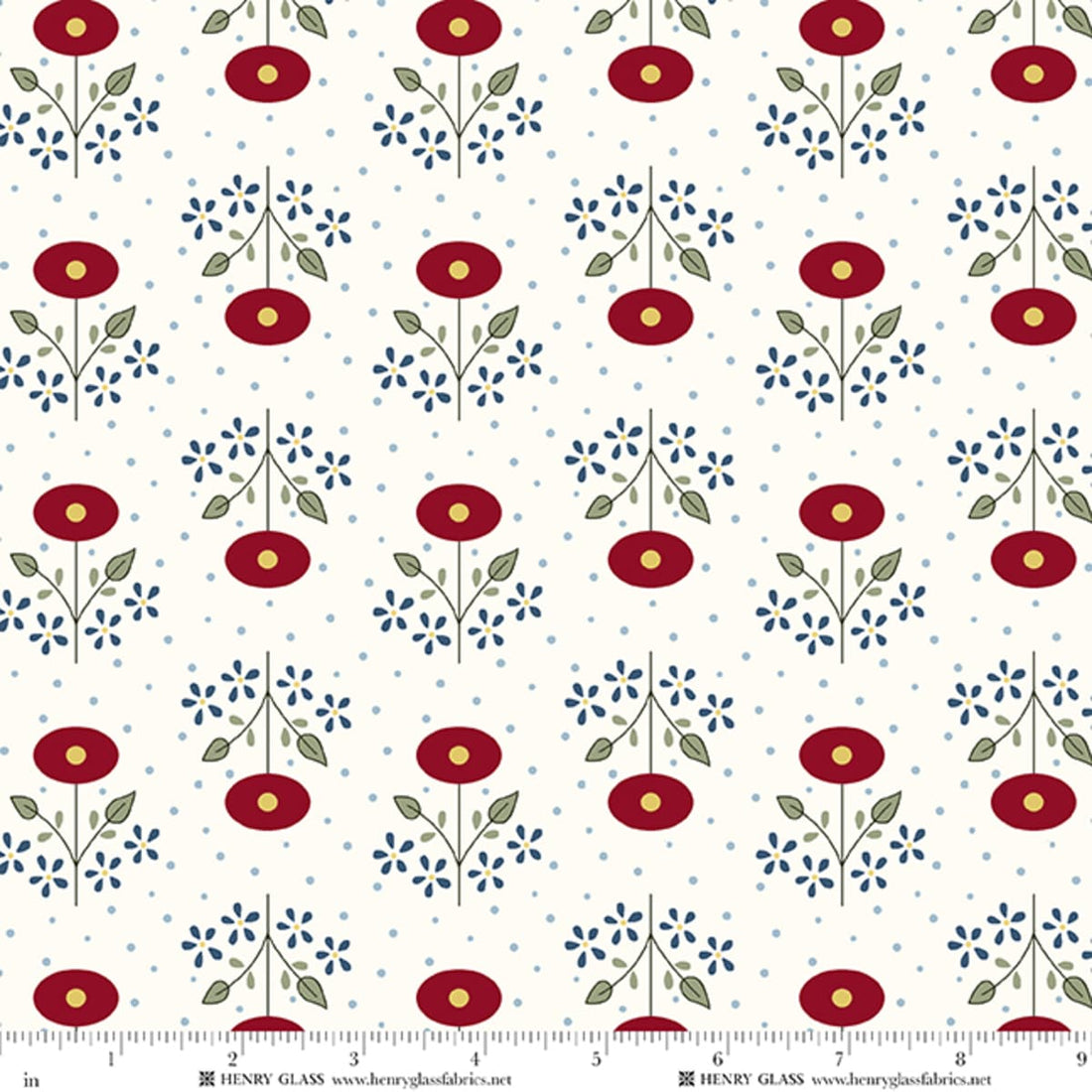 Creams and Naturals Floral EQS Fabric Henry Glass Wildflowers in Cream Cosmos Floral - The Sewing Studio
