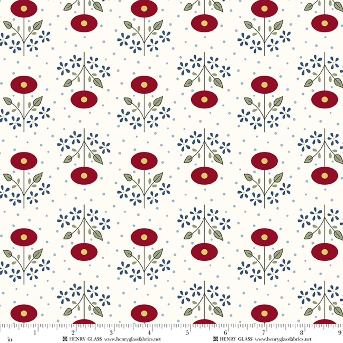 Creams and Naturals Floral EQS Fabric Henry Glass Wildflowers in Cream Cosmos Floral - The Sewing Studio
