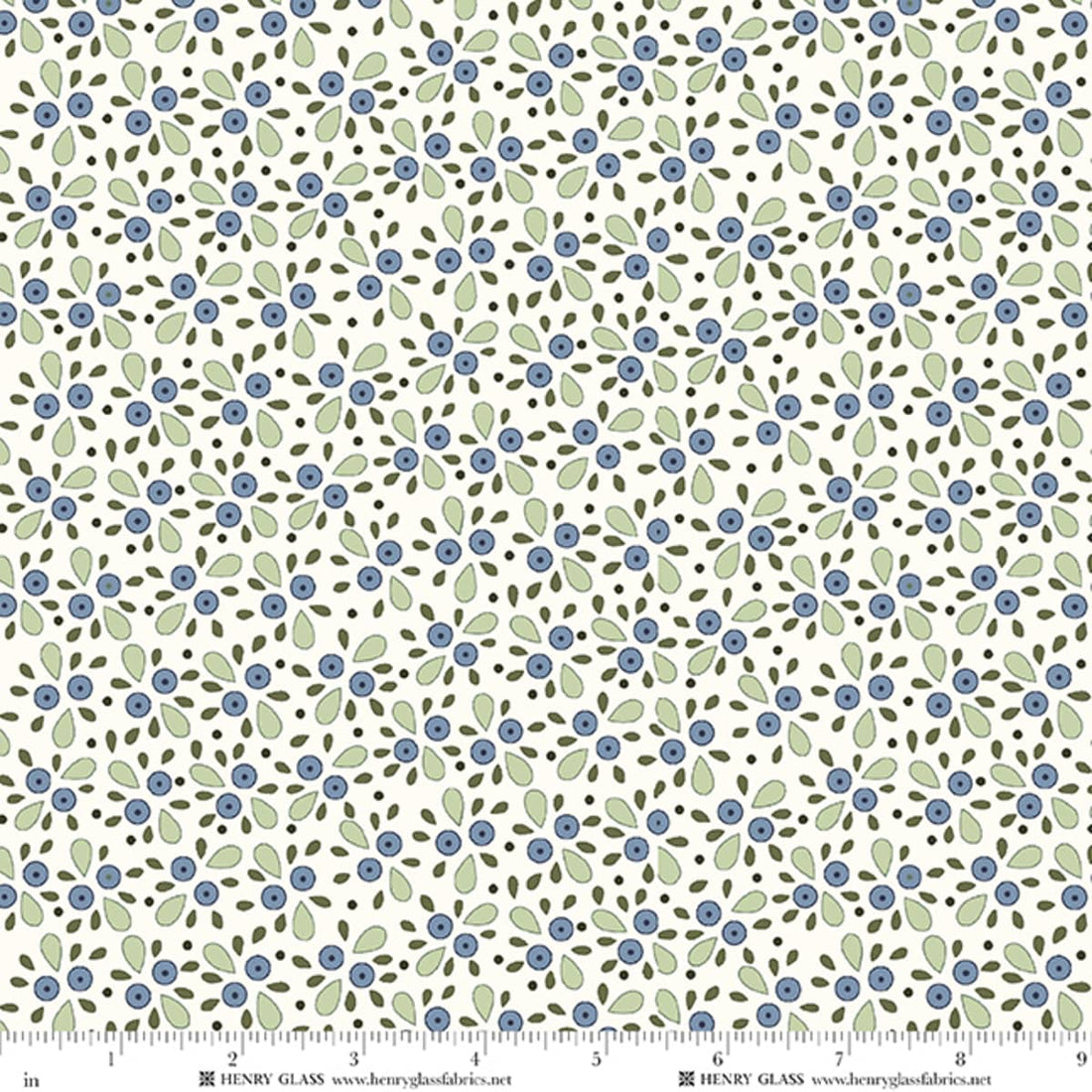 Creams and Naturals Floral EQS Fabric Henry Glass Wildflowers in Cream Forget Me Nots - The Sewing Studio