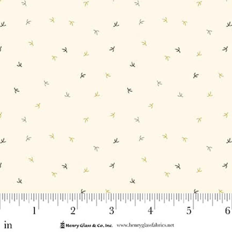 Creams and Naturals Small Print EQS Fabric Henry Glass Flower Pot Prints in Cream Thistle Down - The Sewing Studio