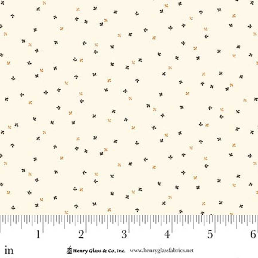 Creams and Naturals Small Print EQS Fabric Henry Glass Flower Pot Prints in Cream Tiny Sprouts - The Sewing Studio