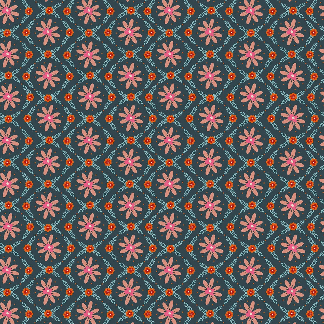 Multi-coloured Floral EQS Fabric Thread & Ink Fine Folk - The Sewing Studio