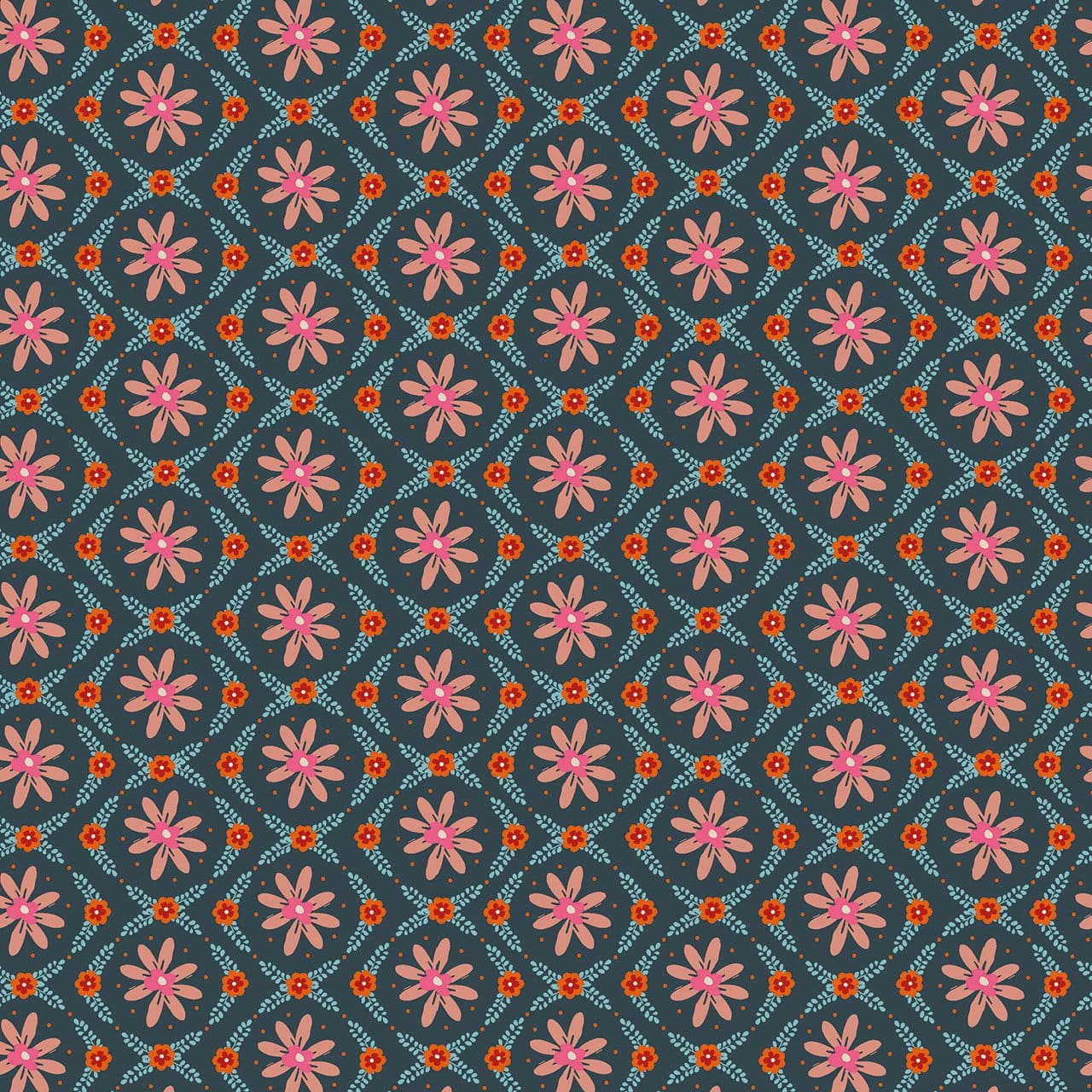 Multi-coloured Floral EQS Fabric Thread & Ink Fine Folk - The Sewing Studio