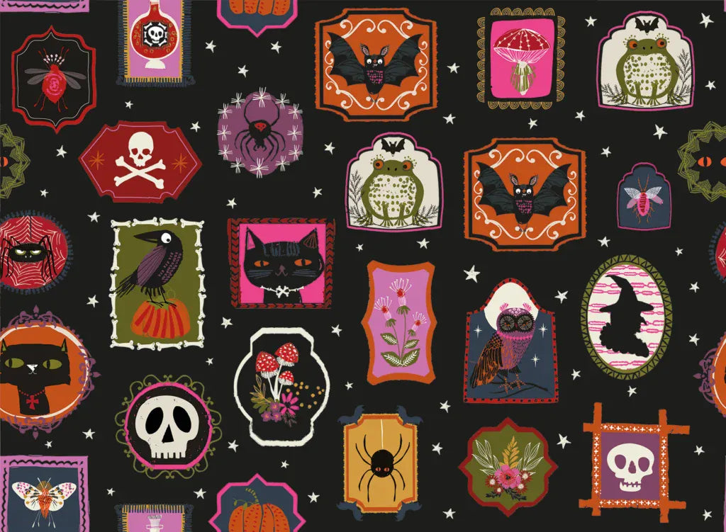 Multi-coloured Halloween EQS Fabric Thread and Ink Hocus Pocus - The Sewing Studio