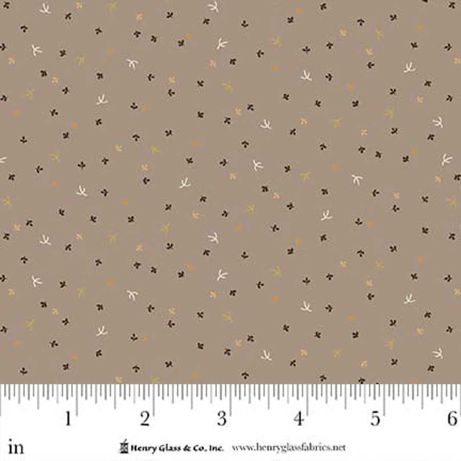 Grey Small Print EQS Fabric Henry Glass Flower Pot Prints in Gray Itty Bitty Sprouts - The Sewing Studio