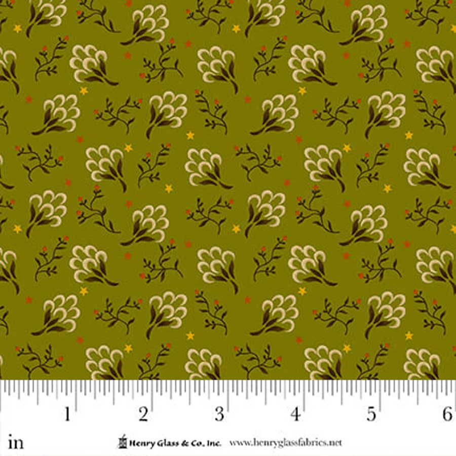 Green Foliage EQS Fabric Henry Glass Flower Pot Prints in Green Clover Patch - The Sewing Studio