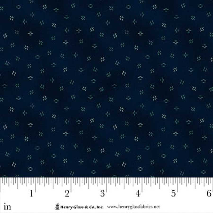 Blue Small Print EQS Fabric Henry Glass Flower Pot Prints in Navy Chicken Scratches - The Sewing Studio