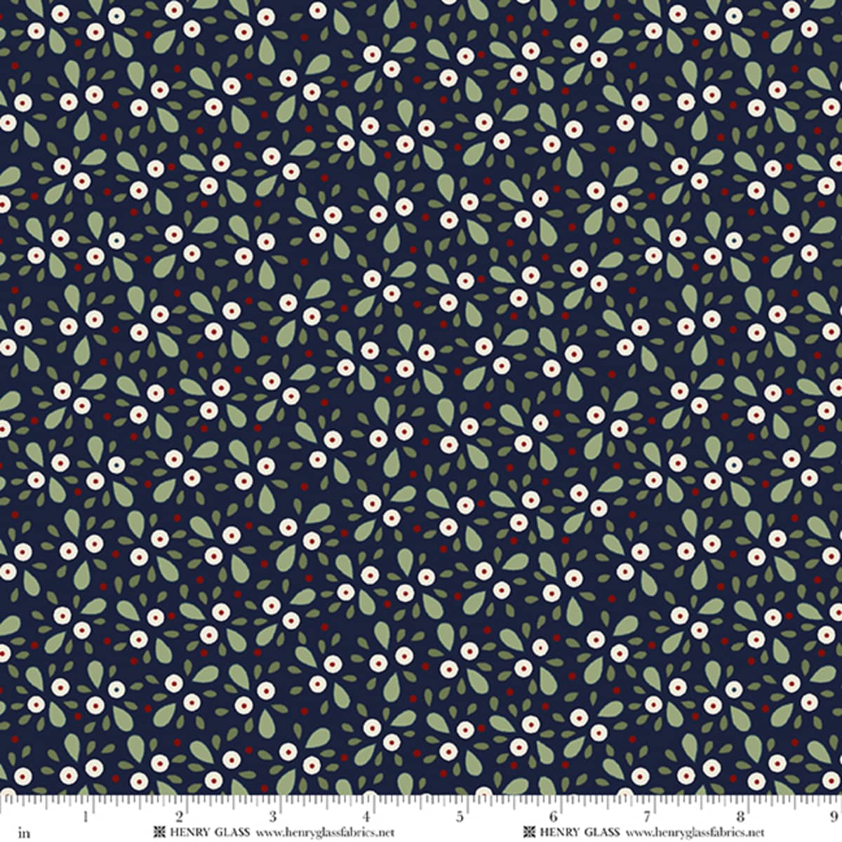 Blue Floral EQS Fabric Henry Glass Wildflowers in Navy Forget Me Nots - The Sewing Studio