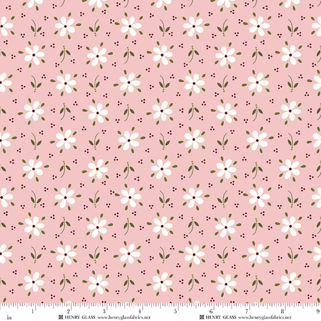 Pink Floral EQS Fabric Henry Glass Wildflowers in Pink Daisy - The Sewing Studio