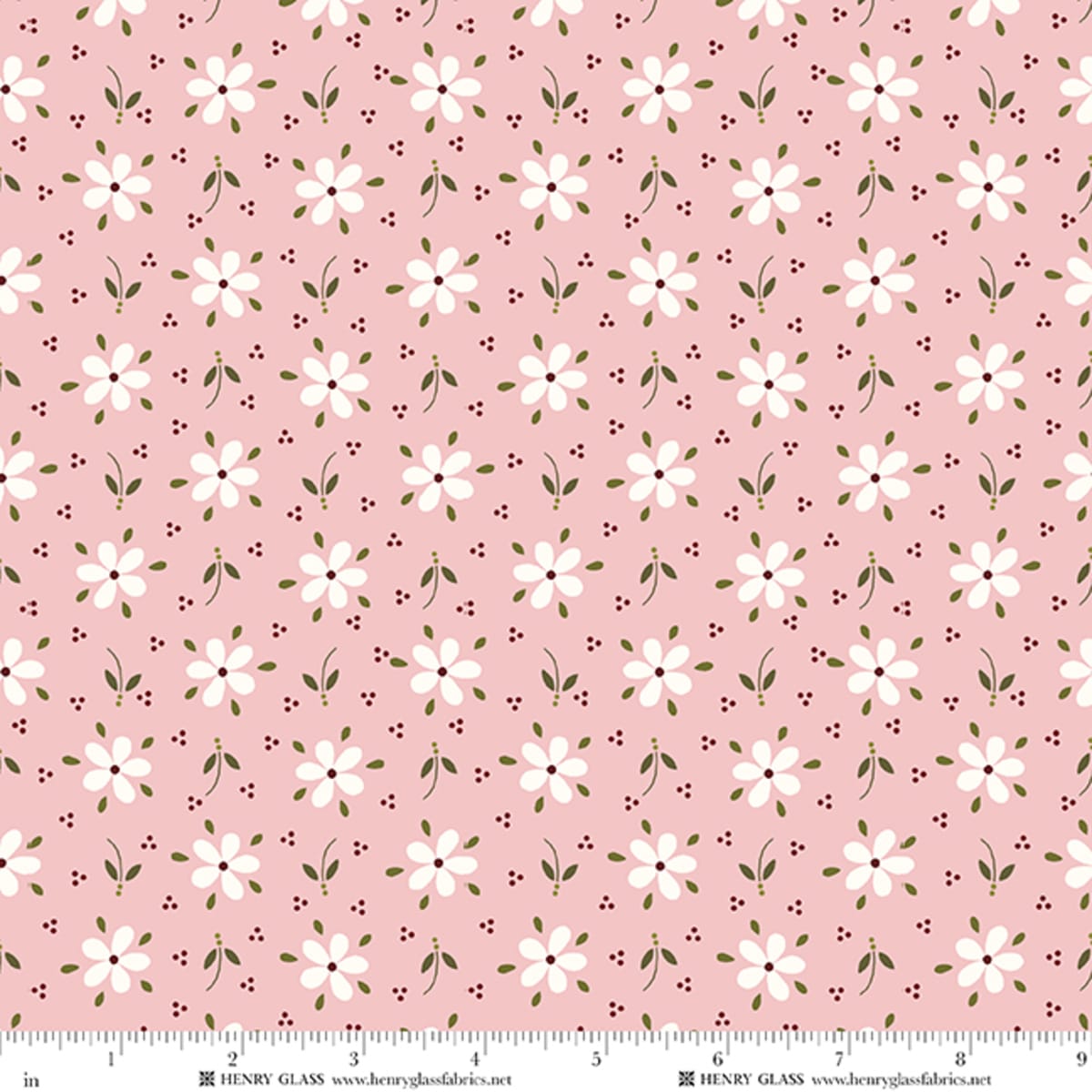Pink Floral EQS Fabric Henry Glass Wildflowers in Pink Daisy - The Sewing Studio