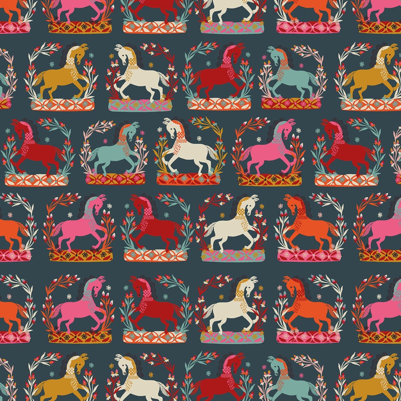 Multi-coloured Animals EQS Fabric Thread & Ink Fine Folk - The Sewing Studio
