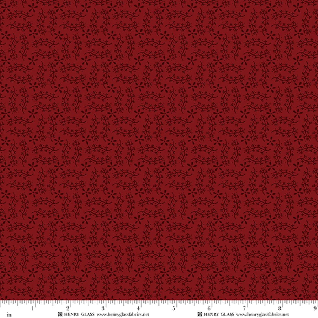 Red Foliage EQS Fabric Henry Glass Wildflowers in Red Vine - The Sewing Studio