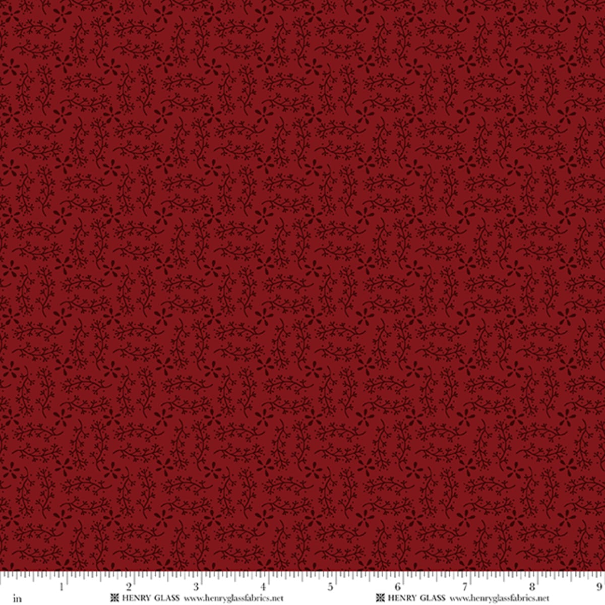 Red Foliage EQS Fabric Henry Glass Wildflowers in Red Vine - The Sewing Studio