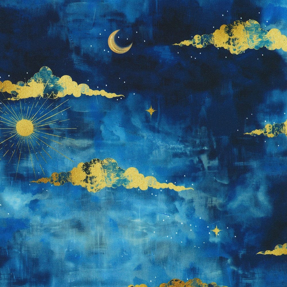 Multi-coloured Celestial EQS Fabric Robert Kauffman Stardust - The Sewing Studio