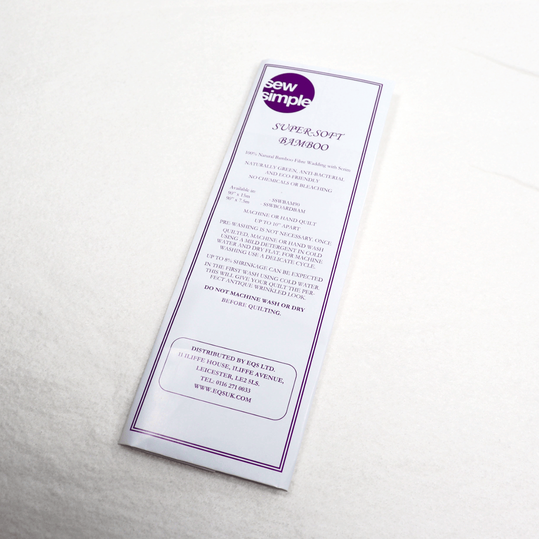 EQS Fabric Wadding Super Soft Wadding 100% Bamboo 90 Inch Wide - The Sewing Studio
